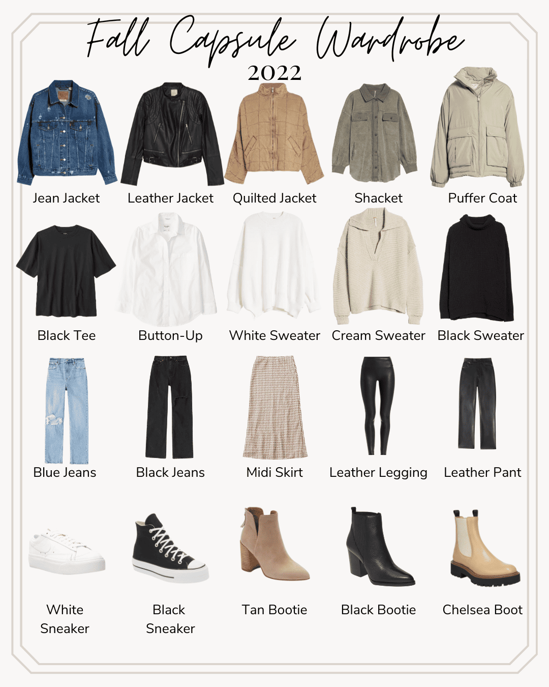 Maternity Capsule Wardrobe: Fall/Winter (20 Pieces) + Outfits